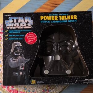Vintage 1995 Star Wars Darth Vader Power Talker Mask - Black (Never Opened)